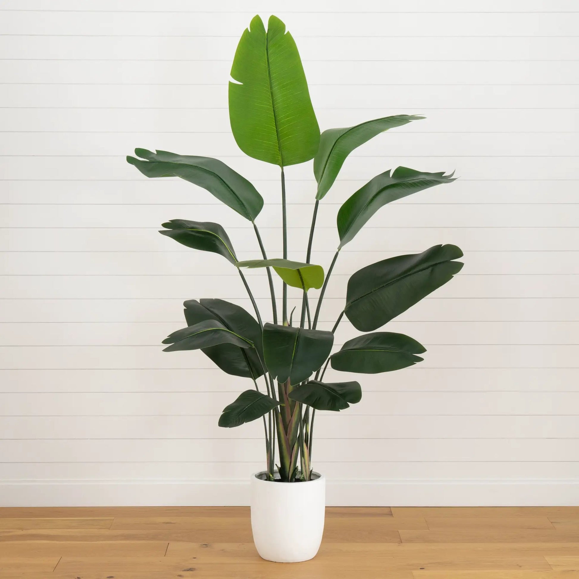 7' Artificial Bird of Paradise Tree with Resin Stone Planter - Tampa Home & Garden Store