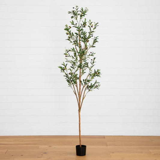 7' Artificial Olive Tree with Natural Trunk - Tampa Home & Garden Store