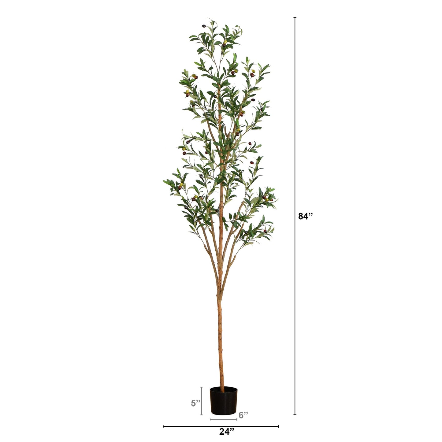 7' Artificial Olive Tree with Natural Trunk - Tampa Home & Garden Store