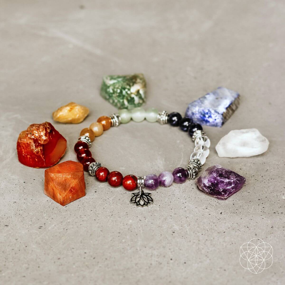 7 Chakra Bracelet and Stones Set - Tampa Home & Garden Store