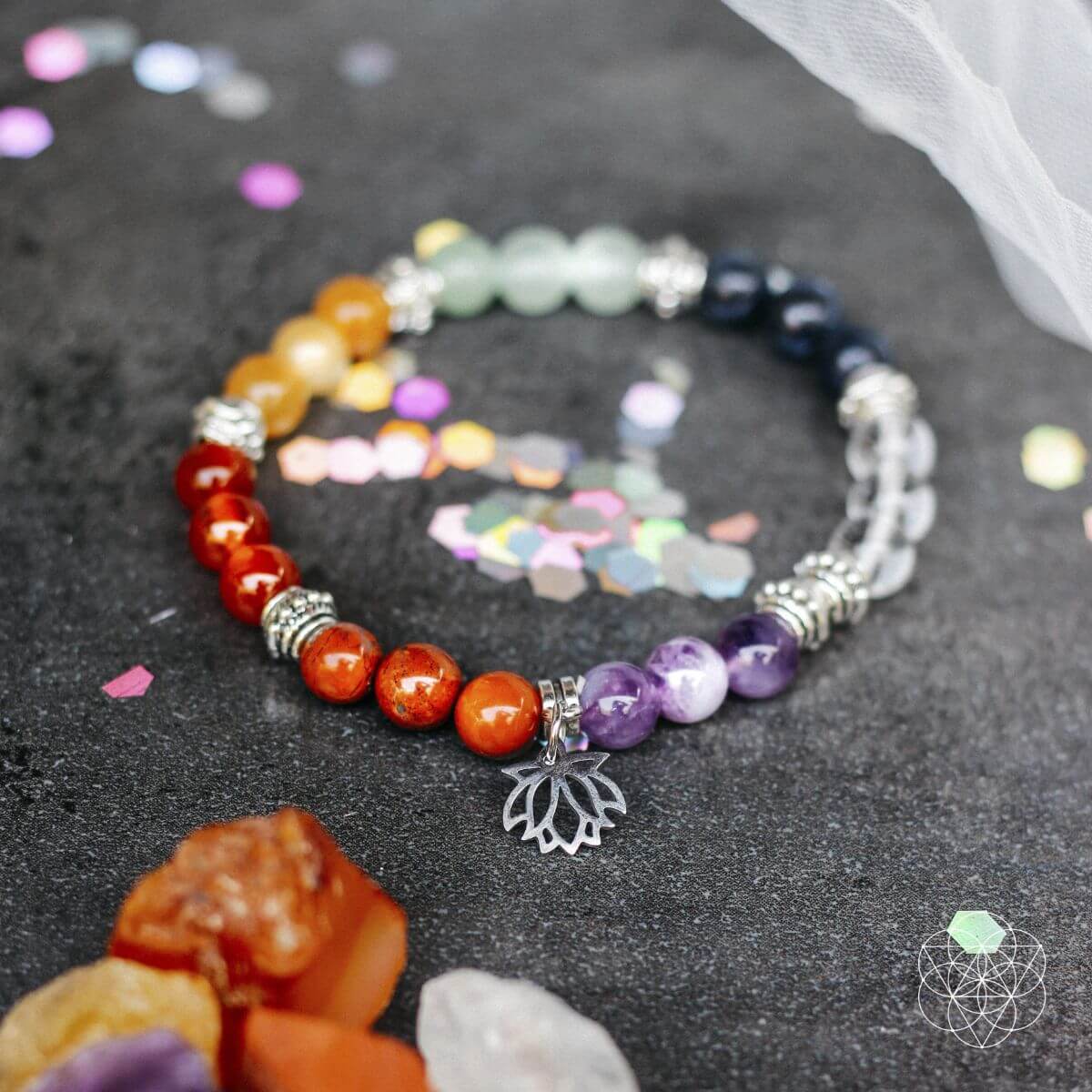 7 Chakra Bracelet and Stones Set - Tampa Home & Garden Store