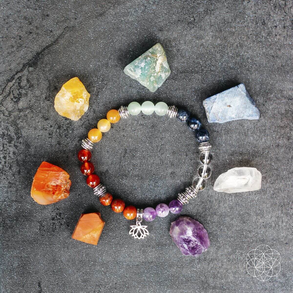 7 Chakra Bracelet and Stones Set - Tampa Home & Garden Store