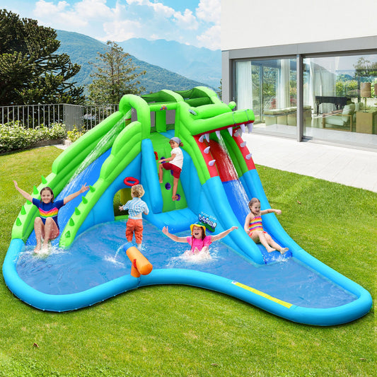Inflatable Crocodile Style Water Slide Upgraded Kids Bounce Castle with 680W Blower - Tampa Home & Garden Store