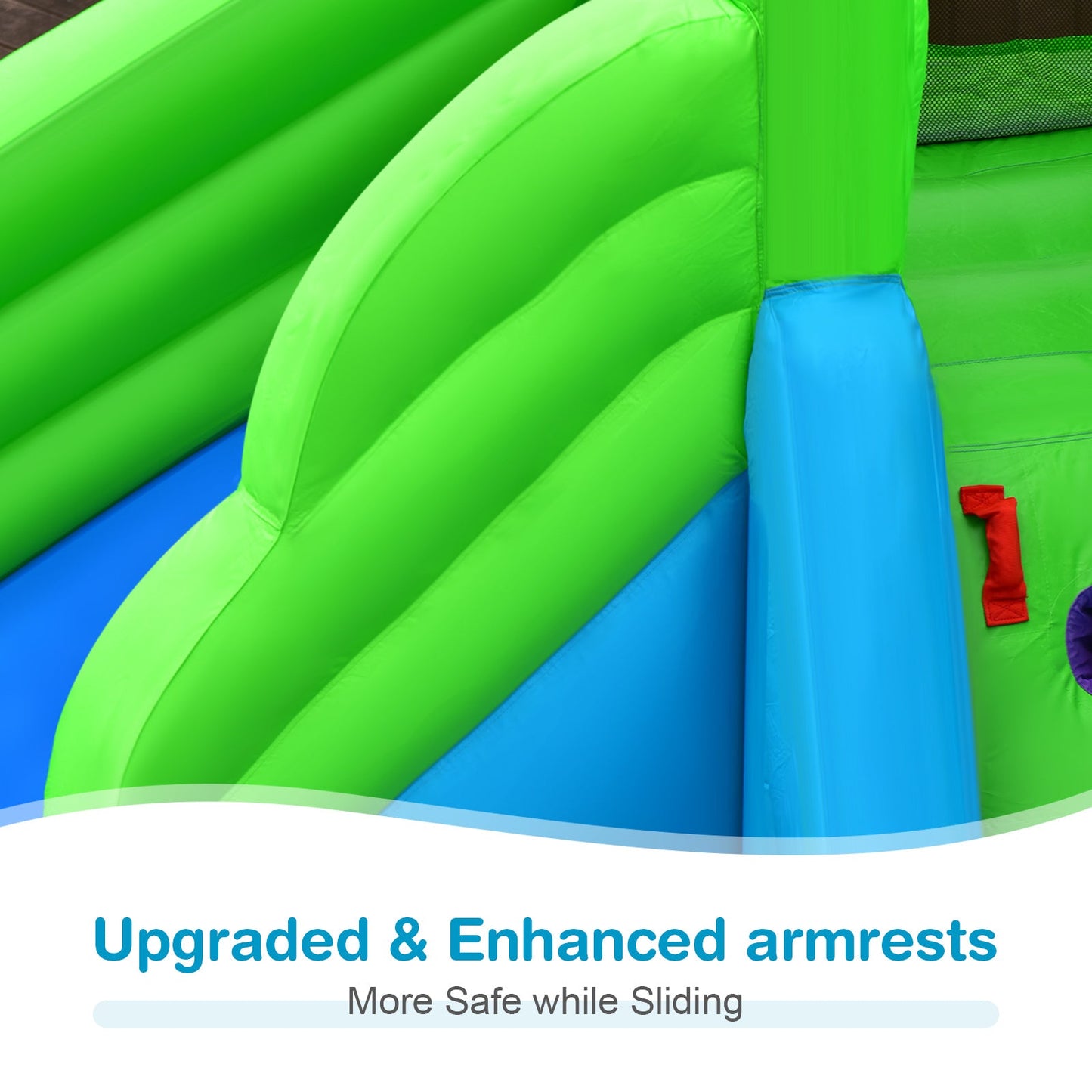 Inflatable Crocodile Style Water Slide Upgraded Kids Bounce Castle with 680W Blower