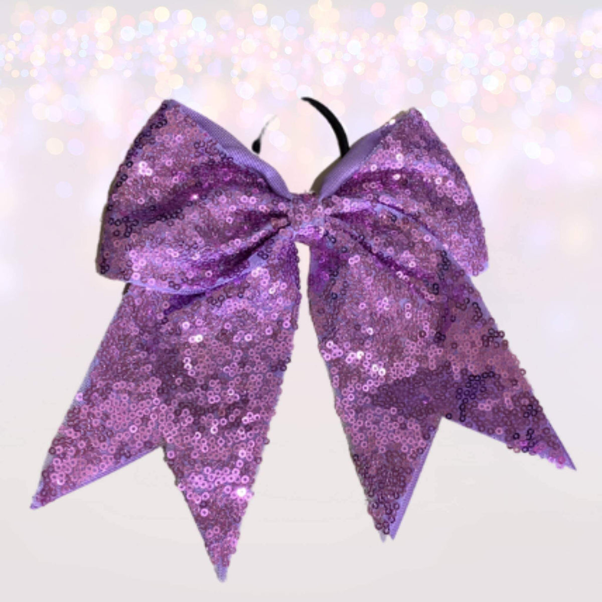 7 inch purple sequin cheer bows hair accessory ponytail holder by Chicky Chicky Bling Bling on Tampa Home & Garden Store