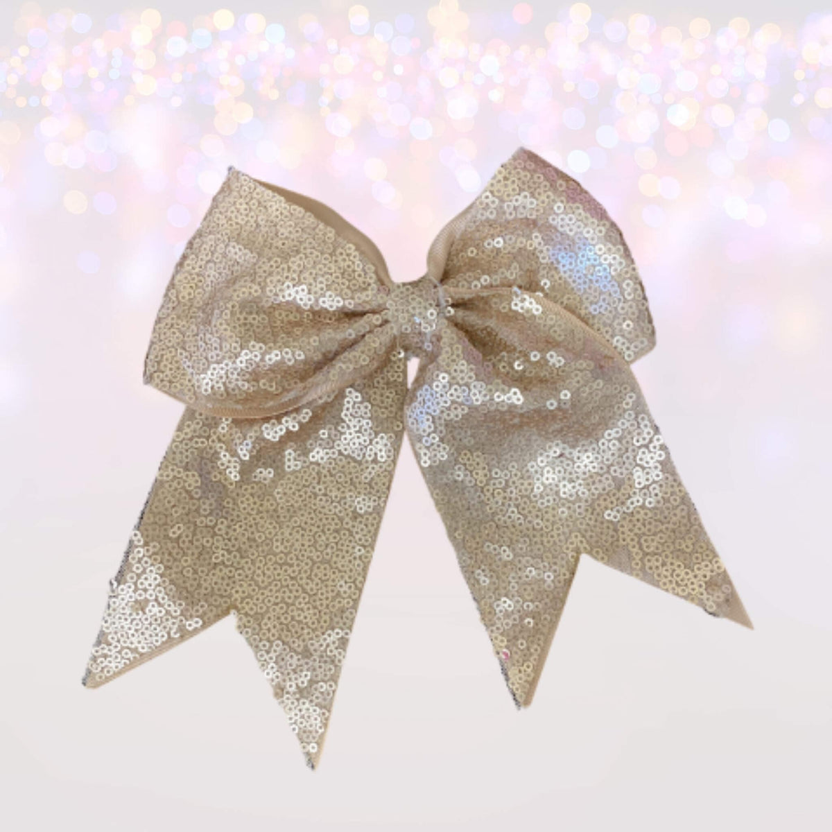 7 inch gold sequin cheer bow ponytail holder set of 5 on Tampa Home & Garden Store