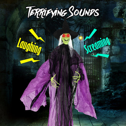 7.2 ft Halloween Standing Witch prop with lighted red eyes and auto arm movement DirectDeals on Tampa Home & Garden Store