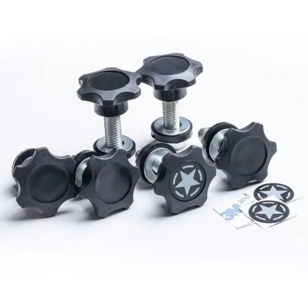 GP-Star Versatile Quick-Release Thumbscrew Set for car gear, black star-knob bolts, 6pc GPCA on Tampa Home & Garden Store