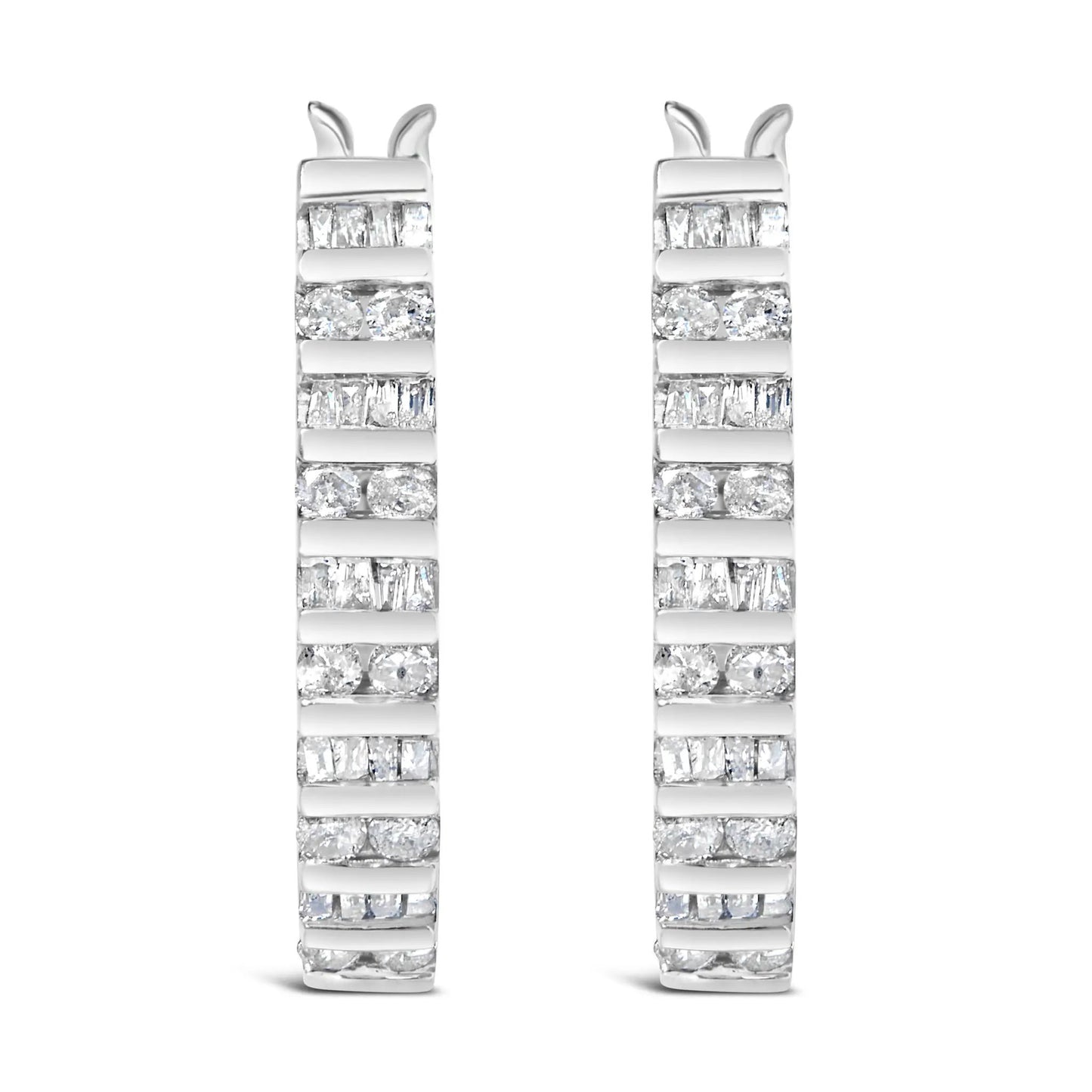 Pair of 10K white gold U-hoop diamond earrings, 1.0 cttw, I-J, I2-I3 clarity, Bids.com on Tampa Home & Garden Store