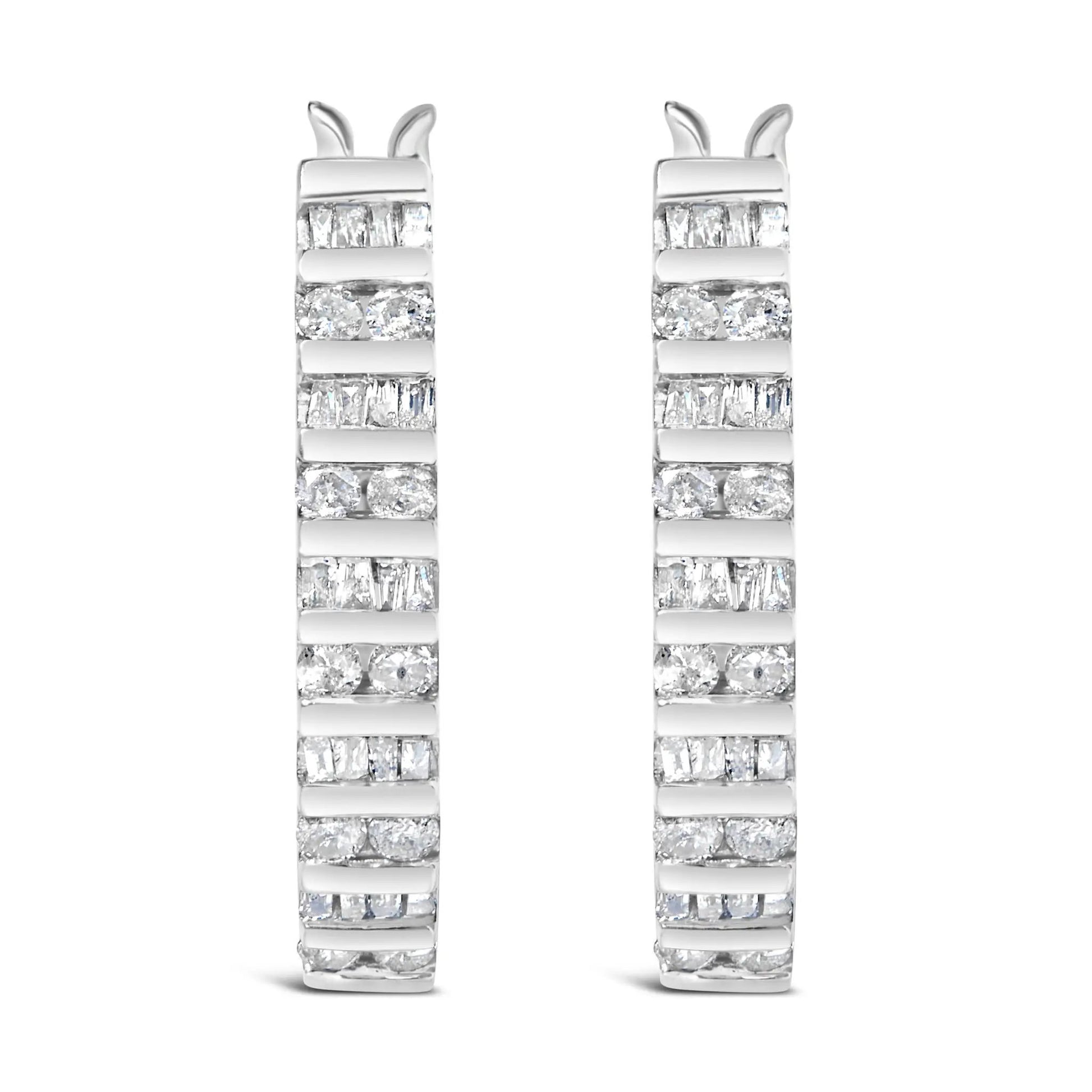 Pair of 10K white gold U-hoop diamond earrings, 1.0 cttw, I-J, I2-I3 clarity, Bids.com on Tampa Home & Garden Store