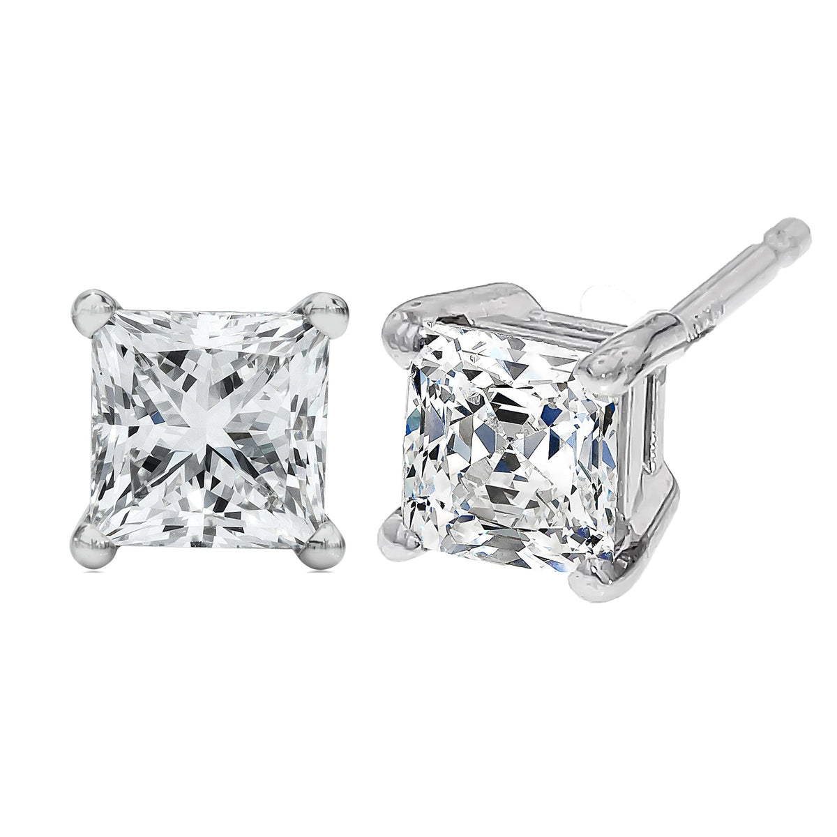 14K white gold lab-grown diamond stud earrings, 1/2 cttw, F-G VS2-SI1, Bids.com on Tampa Home & Garden Store