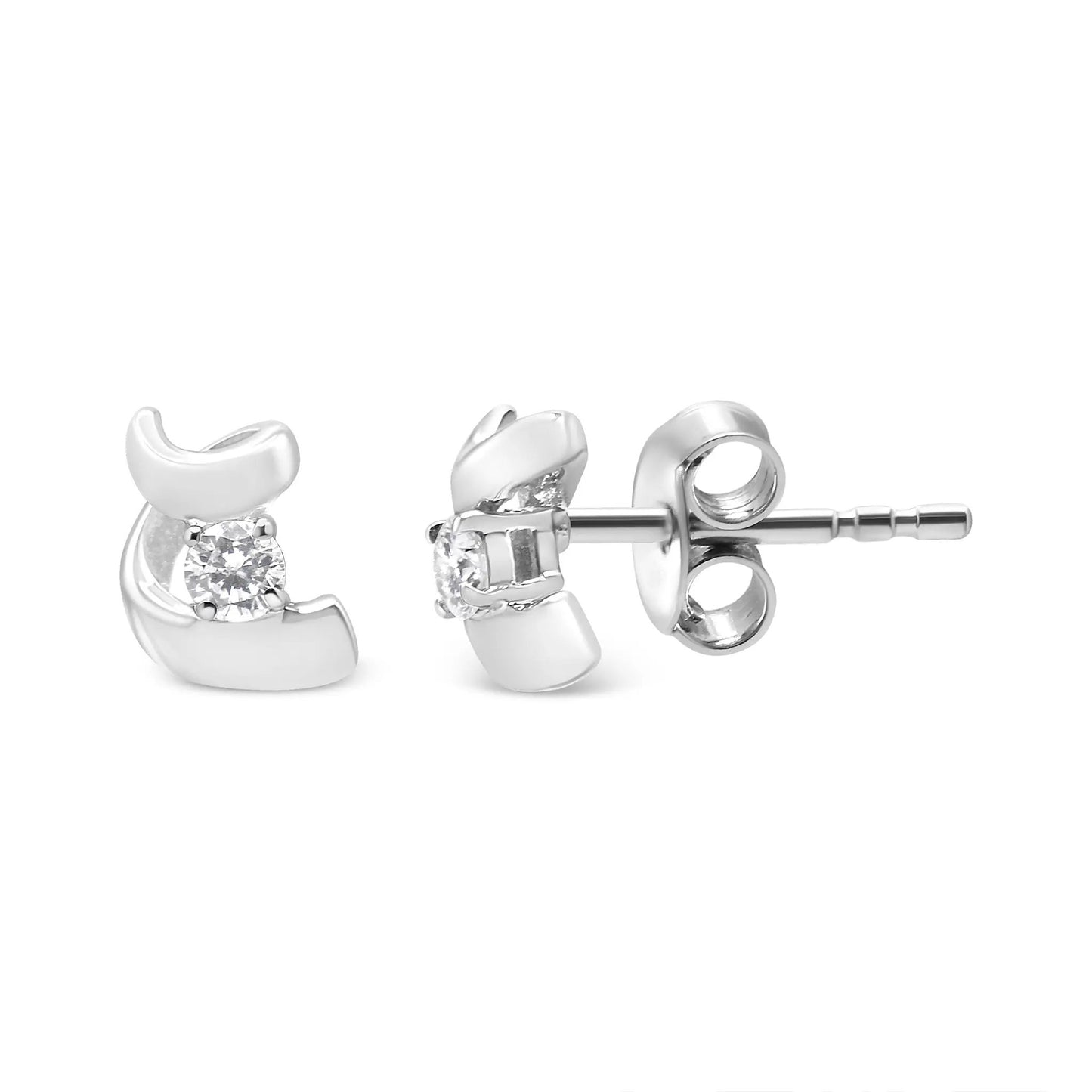10K white gold diamond stud earrings Espira Swirls push-back Bids.com I-J color I1-I2 clarity on Tampa Home & Garden Store
