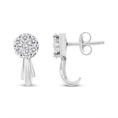 14K white gold diamond floral cluster stud earrings by Bids.com on Tampa Home & Garden Store