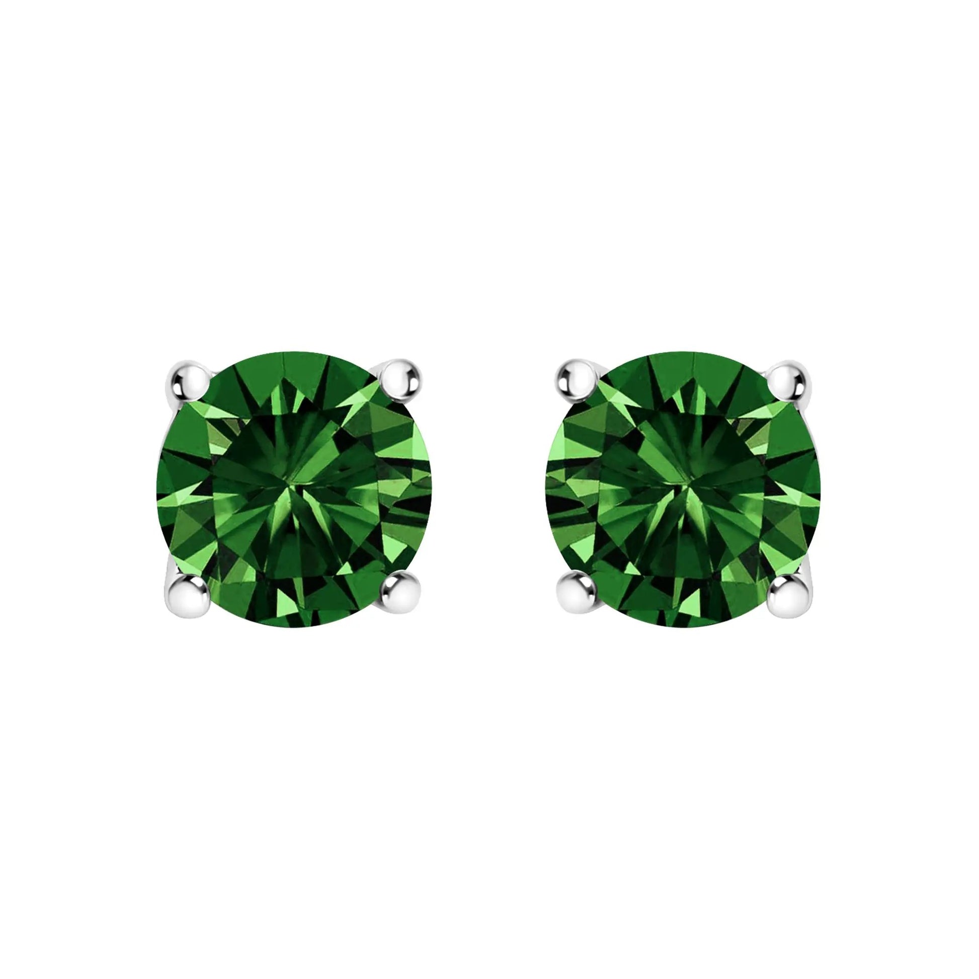14K white gold lab-grown green diamond solitaire stud earrings 1.0 cttw, pair by Bids.com on Tampa Home & Garden Store