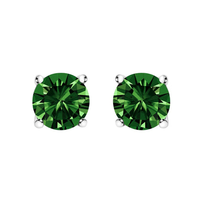 14K white gold lab-grown green diamond solitaire stud earrings 1.0 cttw, pair by Bids.com on Tampa Home & Garden Store