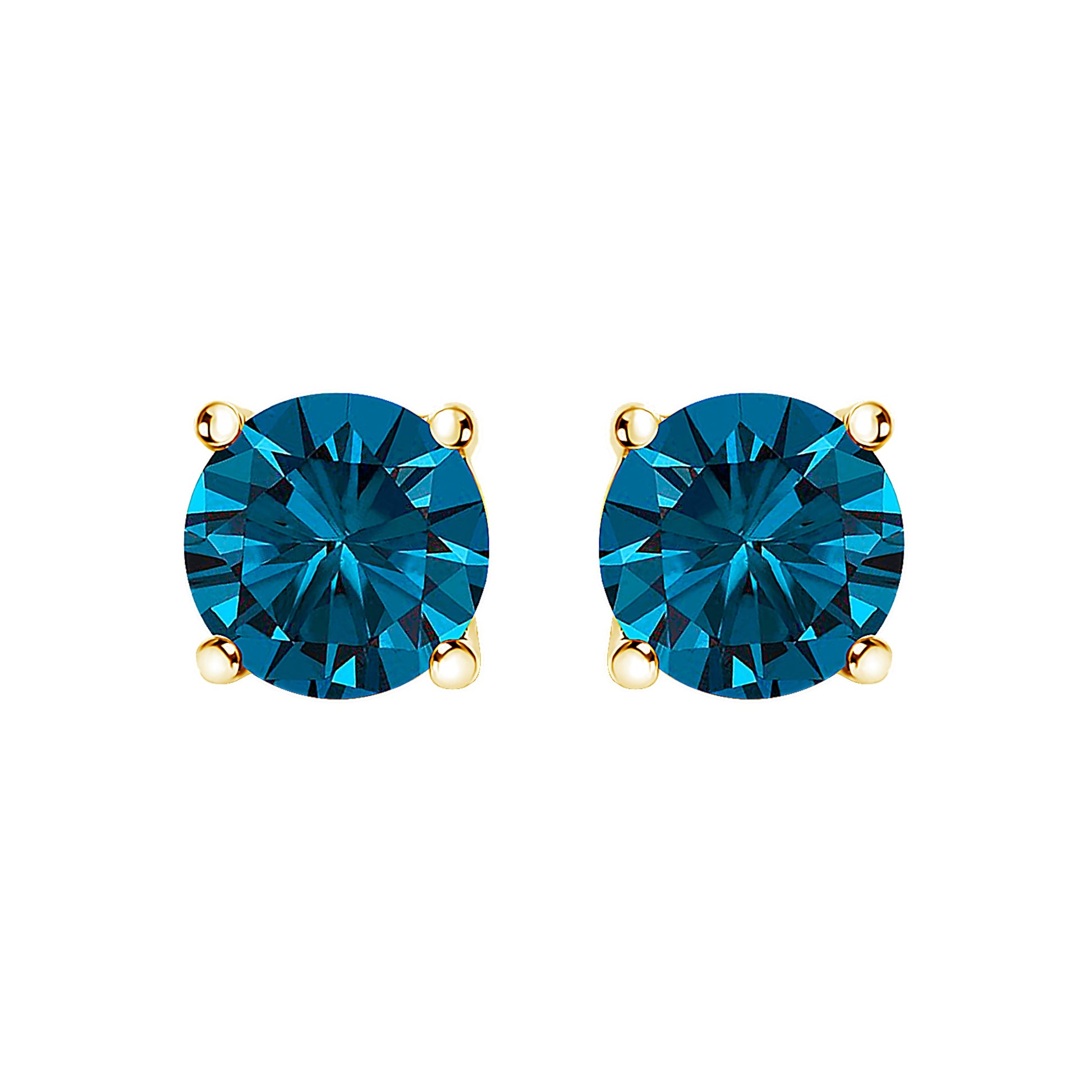 14K white gold blue lab-grown diamond stud earrings with screw backs, pair from Bids.com on Tampa Home & Garden Store