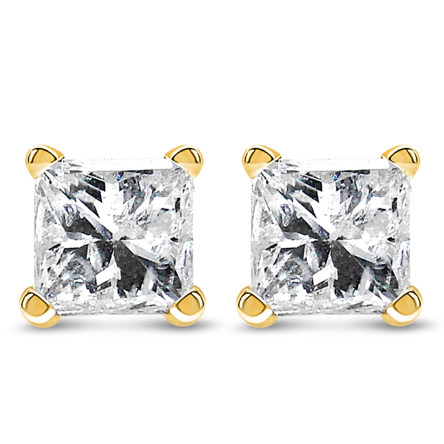 Pair of 14K gold diamond stud earrings with screw backs 1/2 cttw I-J color SI2-I1 clarity on Tampa Home & Garden Store