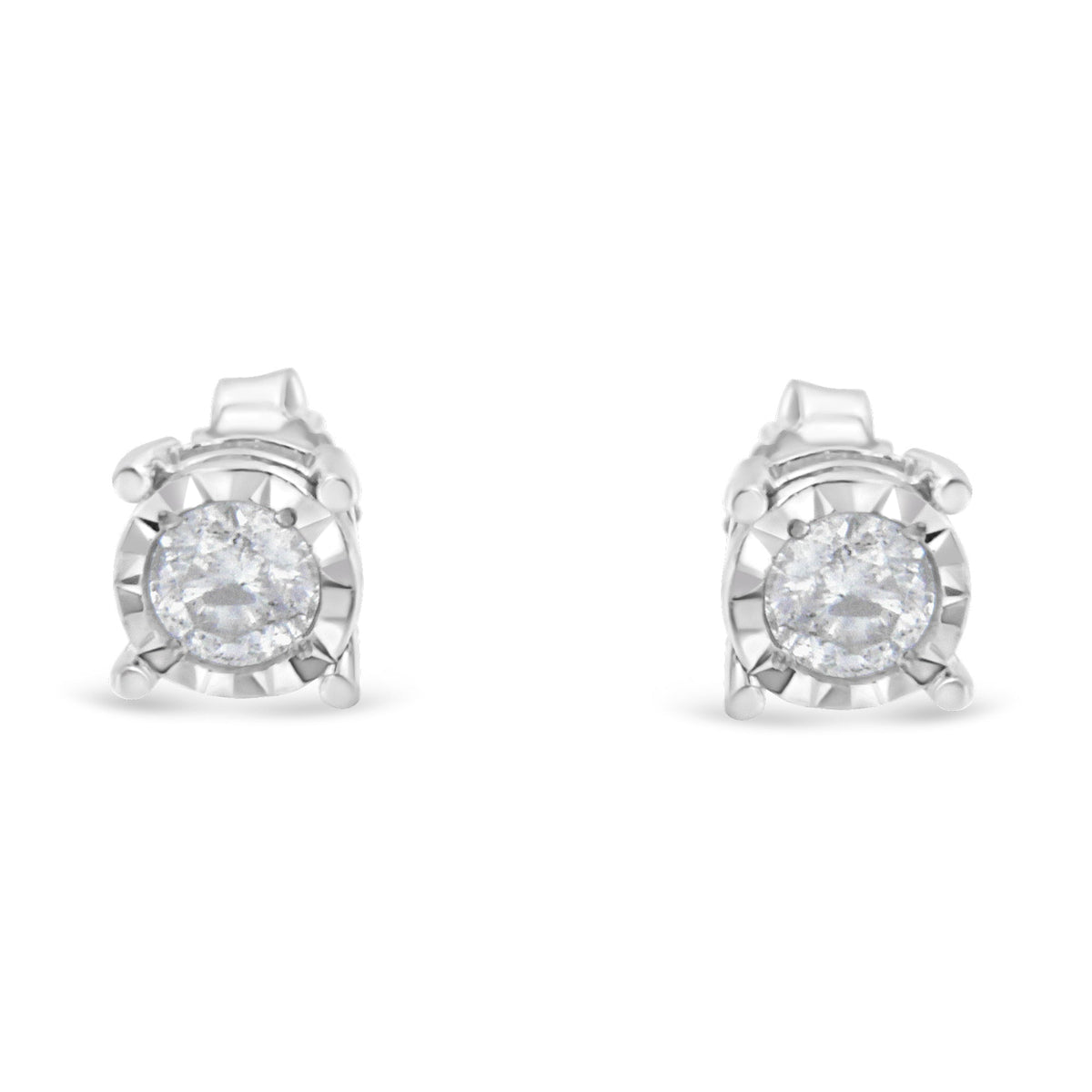 Sterling silver Miracle-Set diamond stud earrings, 1/2 ct tw, I2-I3, Bids.com on Tampa Home & Garden Store