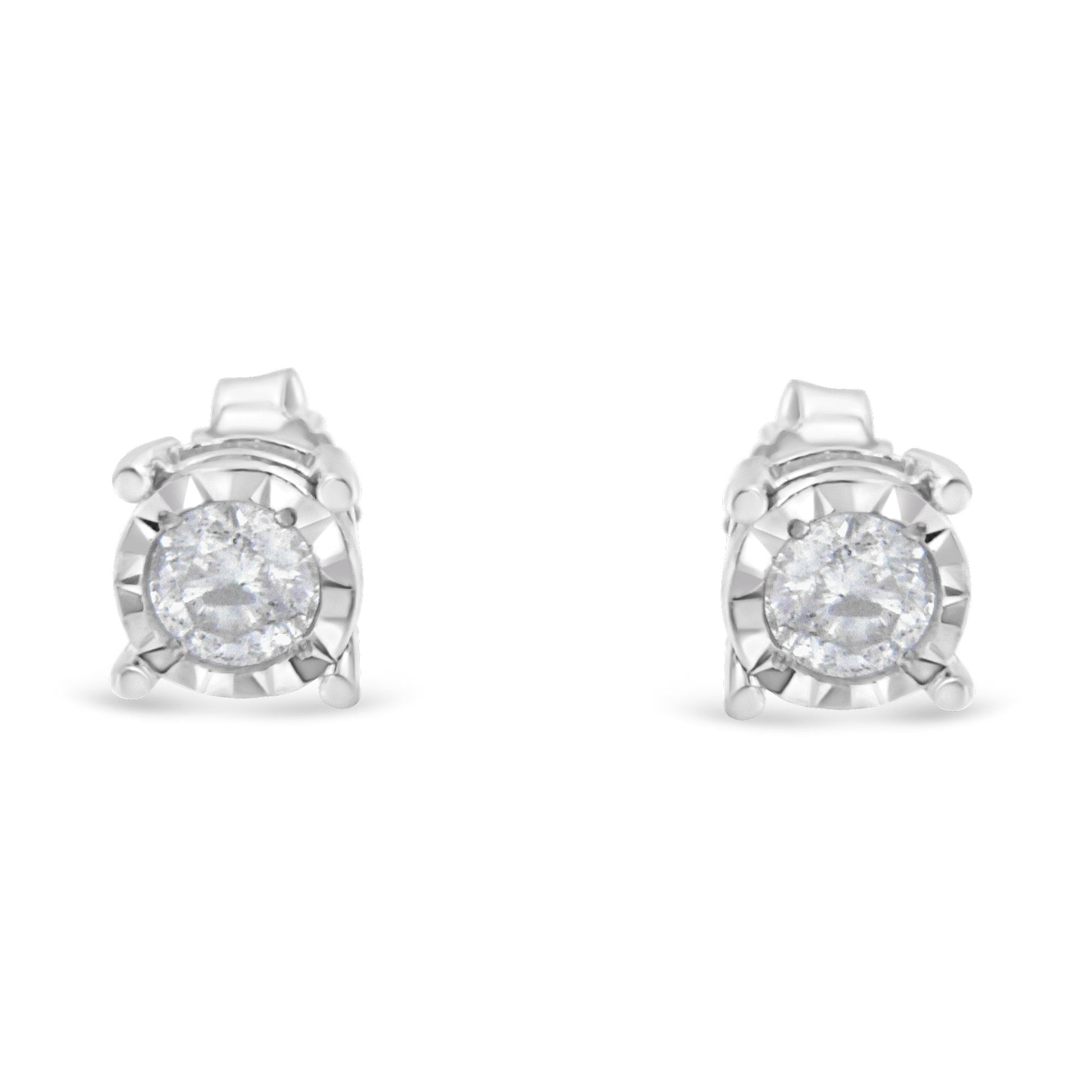 Sterling silver Miracle-Set diamond stud earrings, 1/2 ct tw, I2-I3, Bids.com on Tampa Home & Garden Store