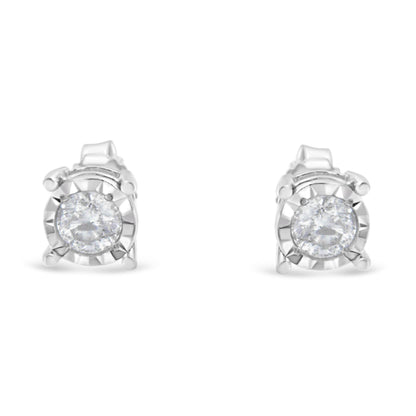 Sterling silver Miracle-Set diamond stud earrings, 1/2 ct tw, I2-I3, Bids.com on Tampa Home & Garden Store