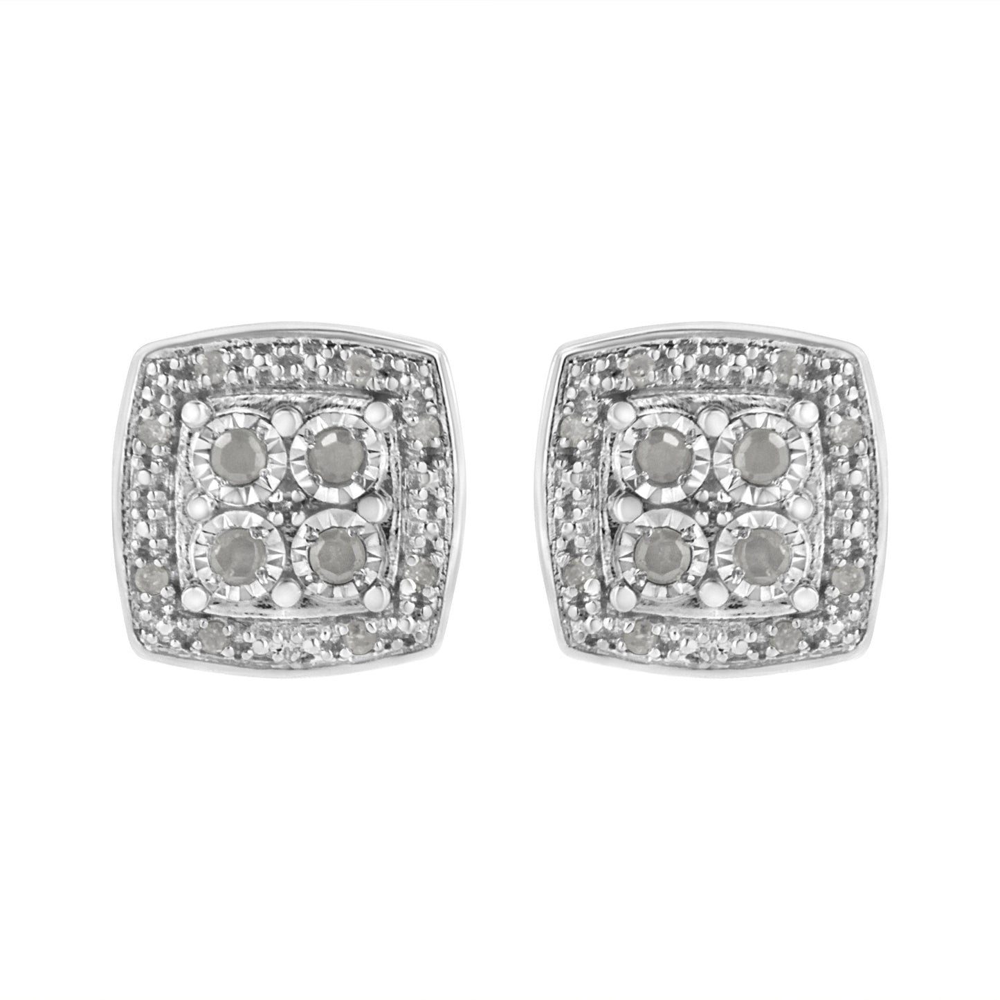 Sterling silver square diamond stud earrings, 1/4 cttw, Bids.com on Tampa Home & Garden Store