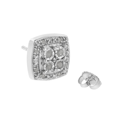 Diamond square stud earrings in .925 sterling silver, I-J color, I3 clarity, 1/4 cttw by Bids.com on Tampa Home & Garden Store