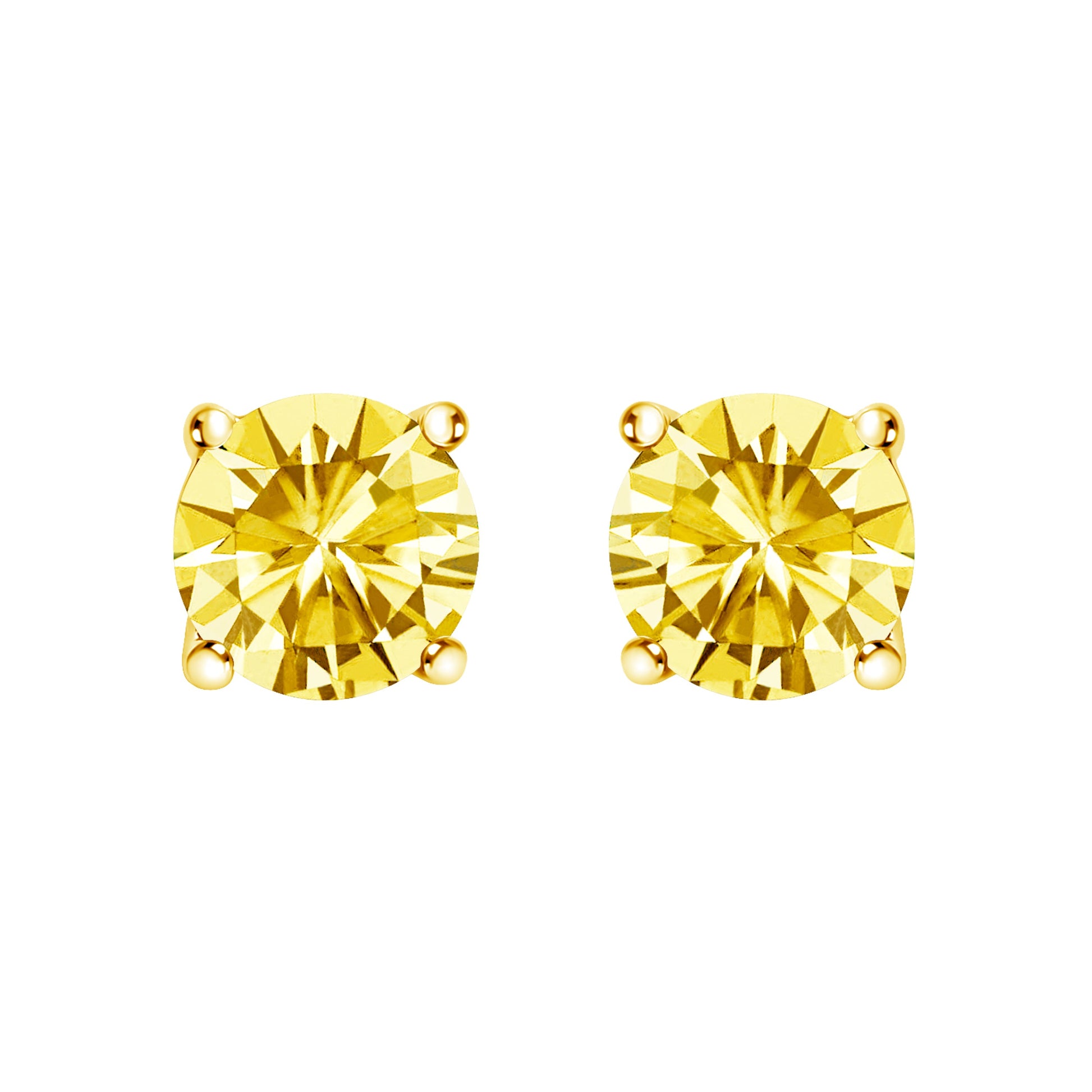 14K white gold lab-grown yellow diamond solitaire stud earrings, pair, Bids.com on Tampa Home & Garden Store