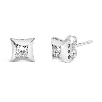 Earrings 10K white gold 1/2 cttw princess-cut diamond stud pair H-I SI2-I1 Bids.com on Tampa Home & Garden Store