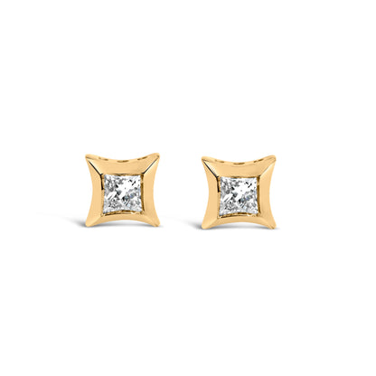 Pair of 10K white gold princess-cut diamond stud earrings by Bids.com on Tampa Home & Garden Store
