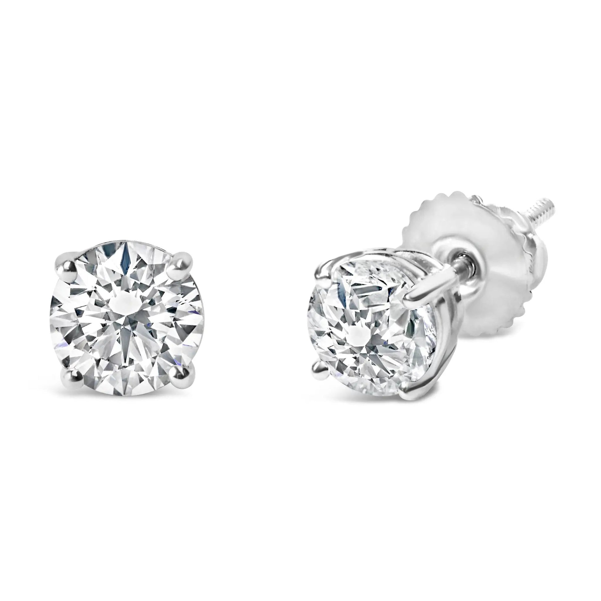 Earrings two-piece set: 14K white gold lab-grown diamond solitaire studs, 1.00 cttw, Bids.com on Tampa Home & Garden Store