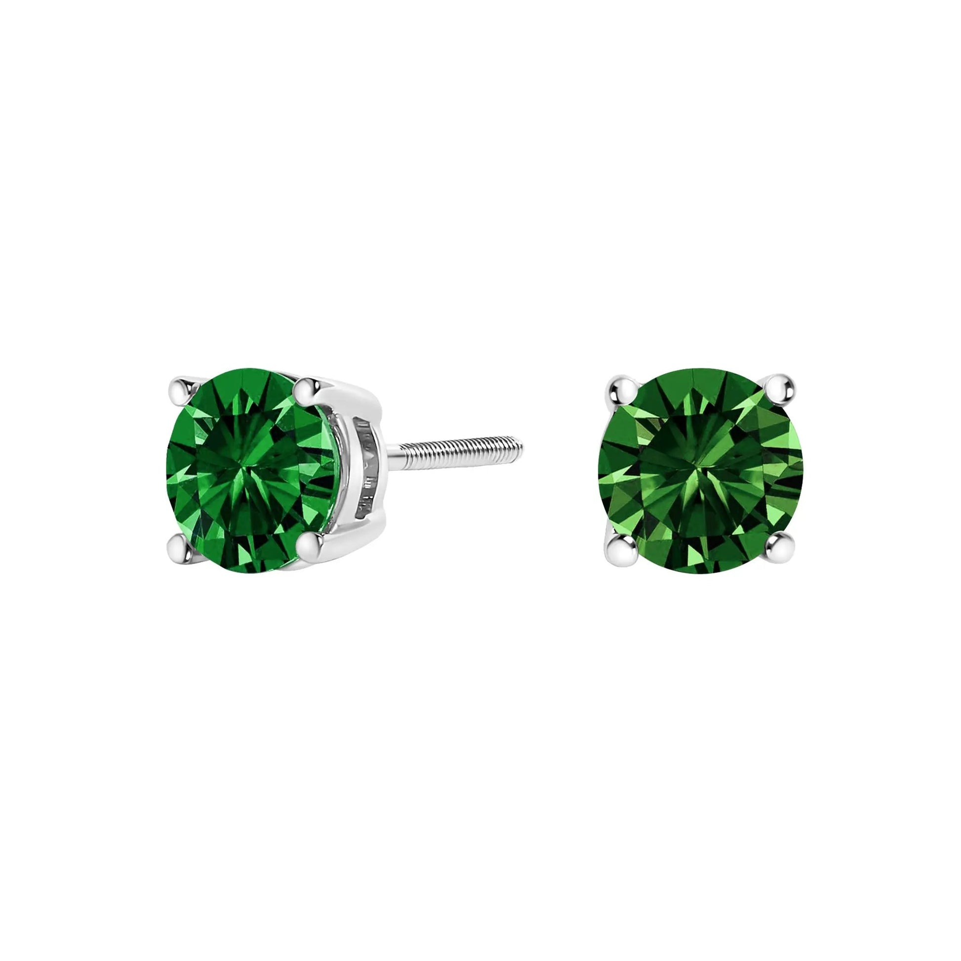 14K white gold lab-grown green diamond solitaire stud earrings, 1.0 cttw, pair on Tampa Home & Garden Store