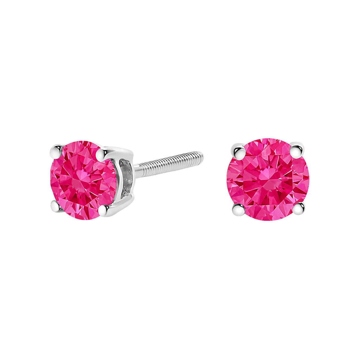 Earrings 14K white gold pink diamond studs, 1.0 Cttw, 4-prong solitaire, Bids.com on Tampa Home & Garden Store