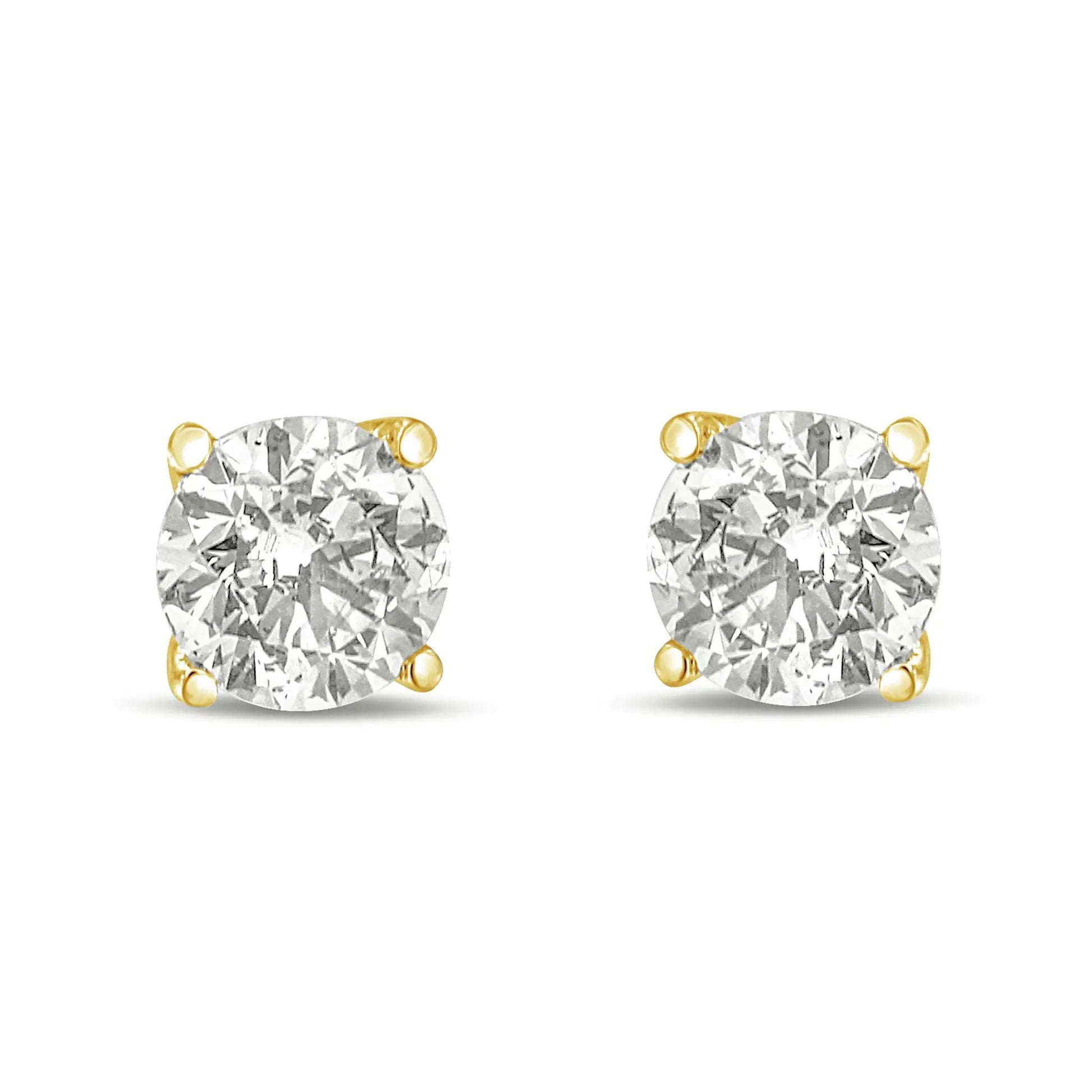 Pair of 14K yellow gold lab-grown diamond solitaire stud earrings, 1.0 cttw, pair Bids.com on Tampa Home & Garden Store
