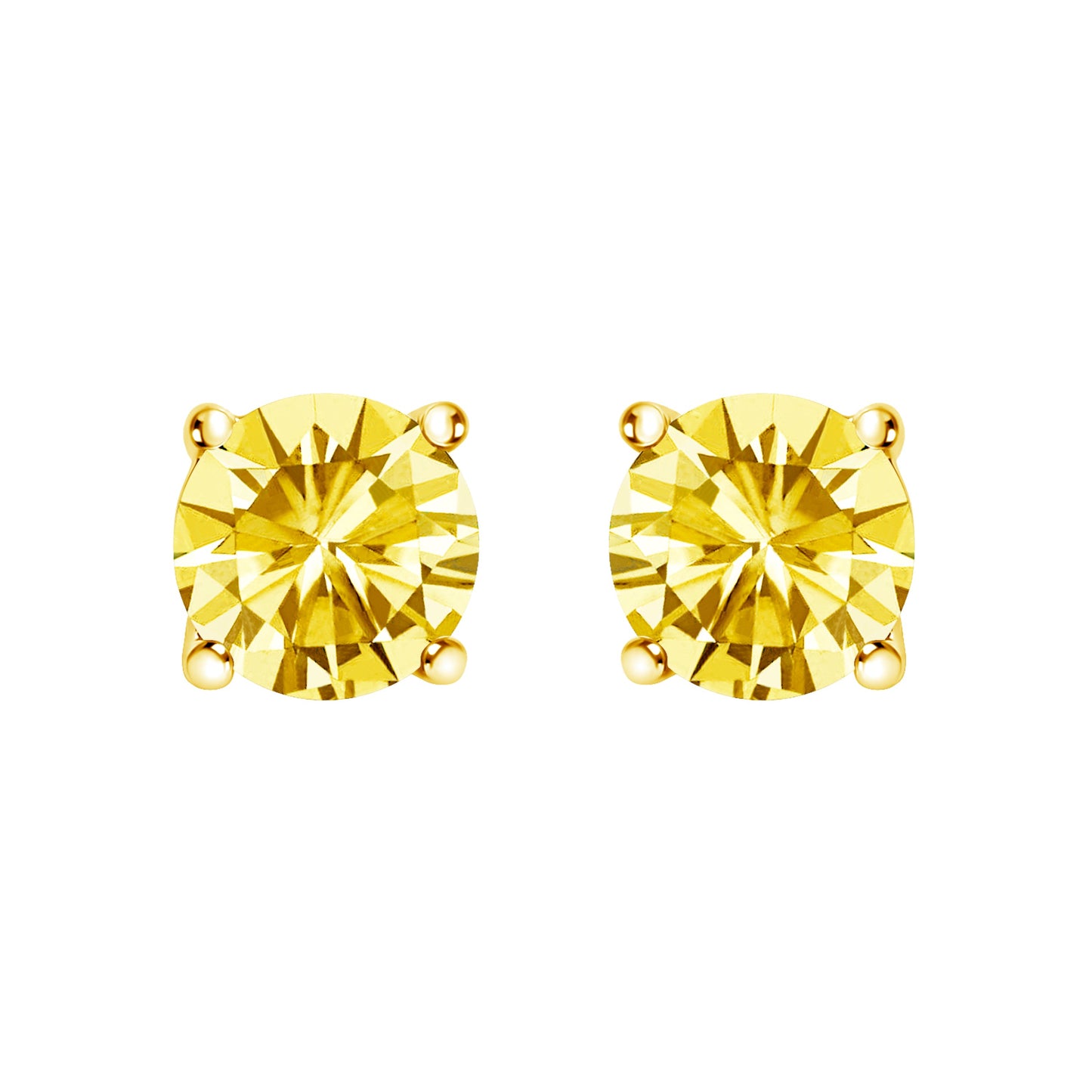 14K white gold lab-grown yellow diamond stud earrings, 1.0 cttw, VS2–SI1, pair on Tampa Home & Garden Store