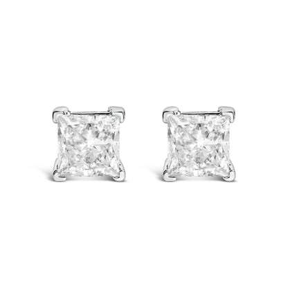Two 14K white gold princess-cut lab-grown diamond stud earrings, 1.0 cttw by Bids.com on Tampa Home & Garden Store