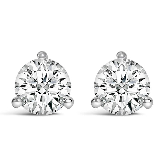 14K white gold diamond stud earrings, 2.0cttw, 3-prong martini, screwback, F-G VS1-VS2 on Tampa Home & Garden Store