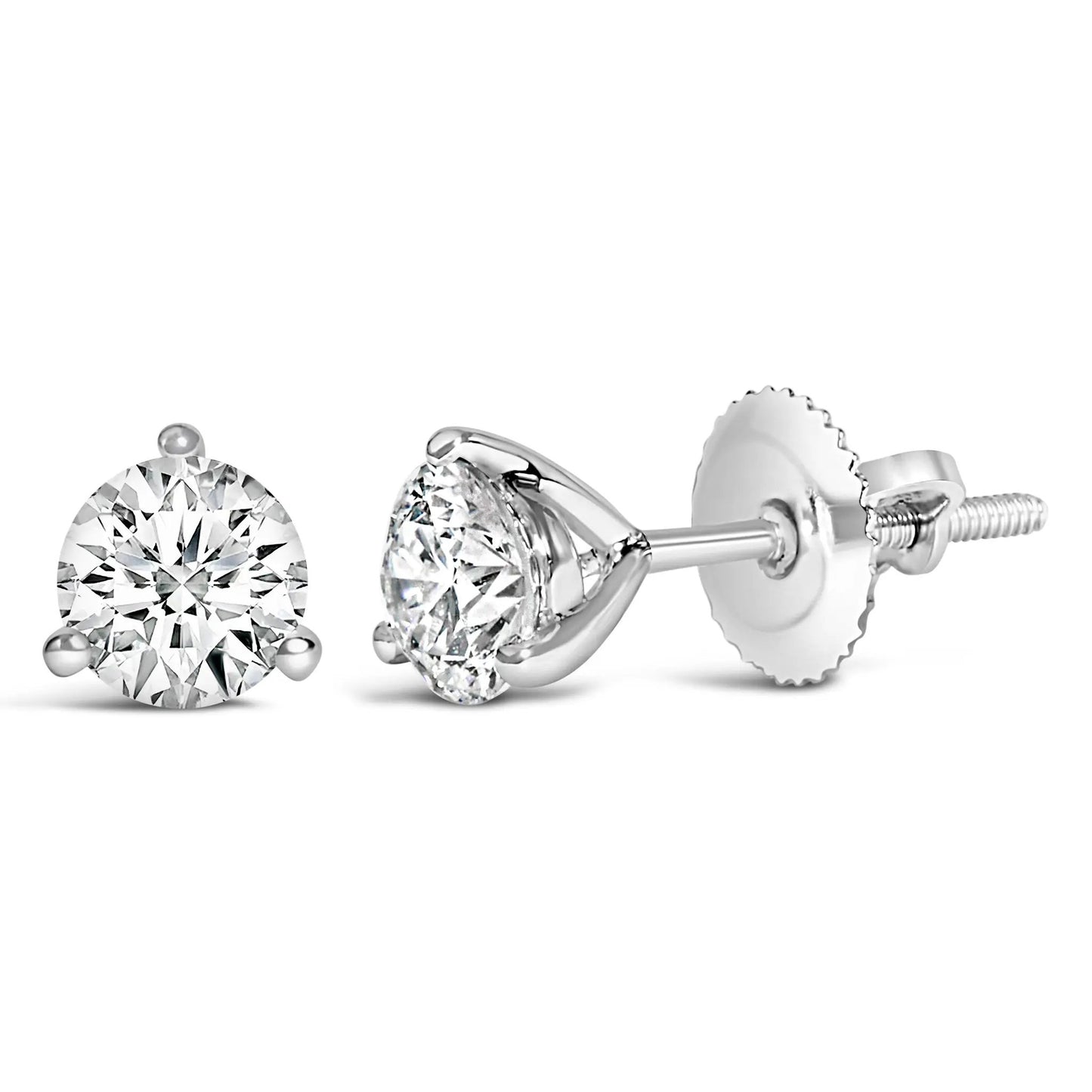 Earrings 14K white gold lab-grown diamond stud, 2.0 ctw, martini screw-back by Bids.com on Tampa Home & Garden Store