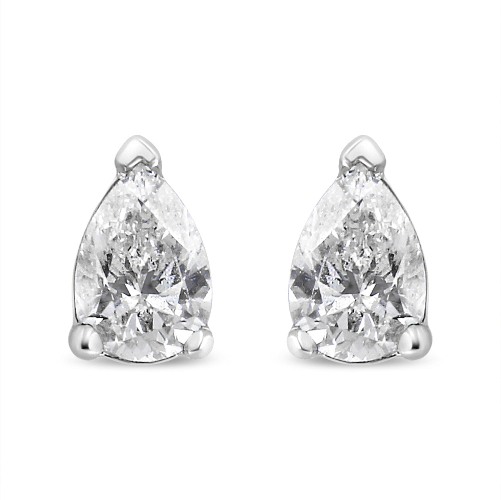 Pear-shaped lab-grown diamond stud earrings in 14K white gold 1/2 cttw Bids.com on Tampa Home & Garden Store