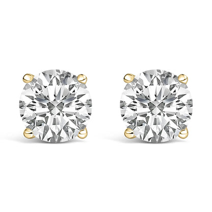 Earrings: 14K white gold lab-grown diamond solitaire studs with gold prongs, 1.00 cttw pair on Tampa Home & Garden Store