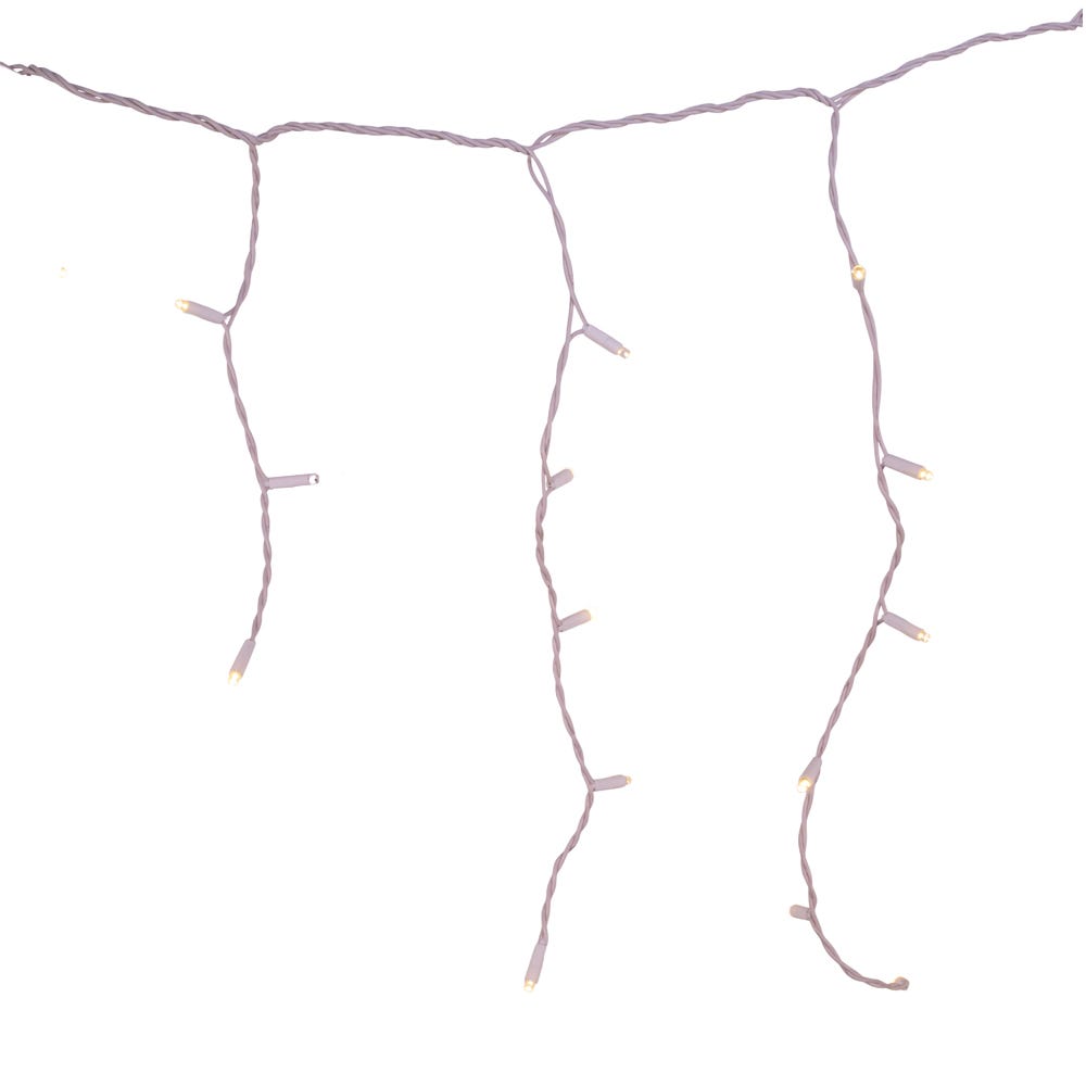 70-Light Warm White Soft Twinkle White Wire LED Icicle Light Set - Tampa Home & Garden Store