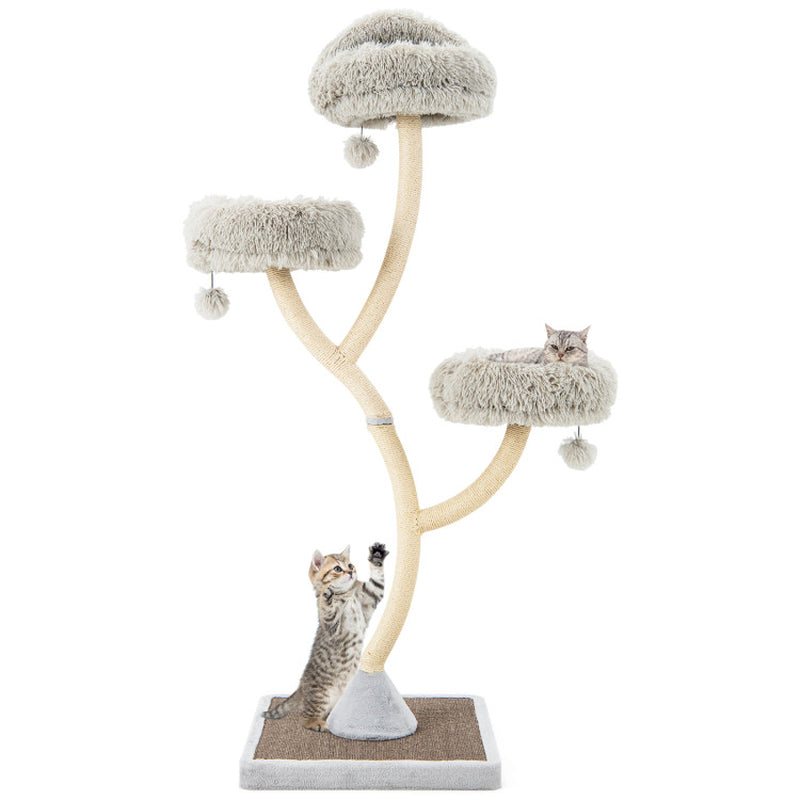 70" Tall Metal Cat Tree Tower with 3 Plush Perches & Sisal Scratching Posts - Tampa Home & Garden Store