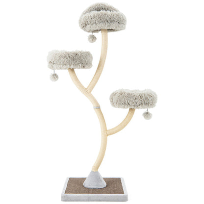 70" Tall Metal Cat Tree Tower with 3 Plush Perches & Sisal Scratching Posts - Tampa Home & Garden Store