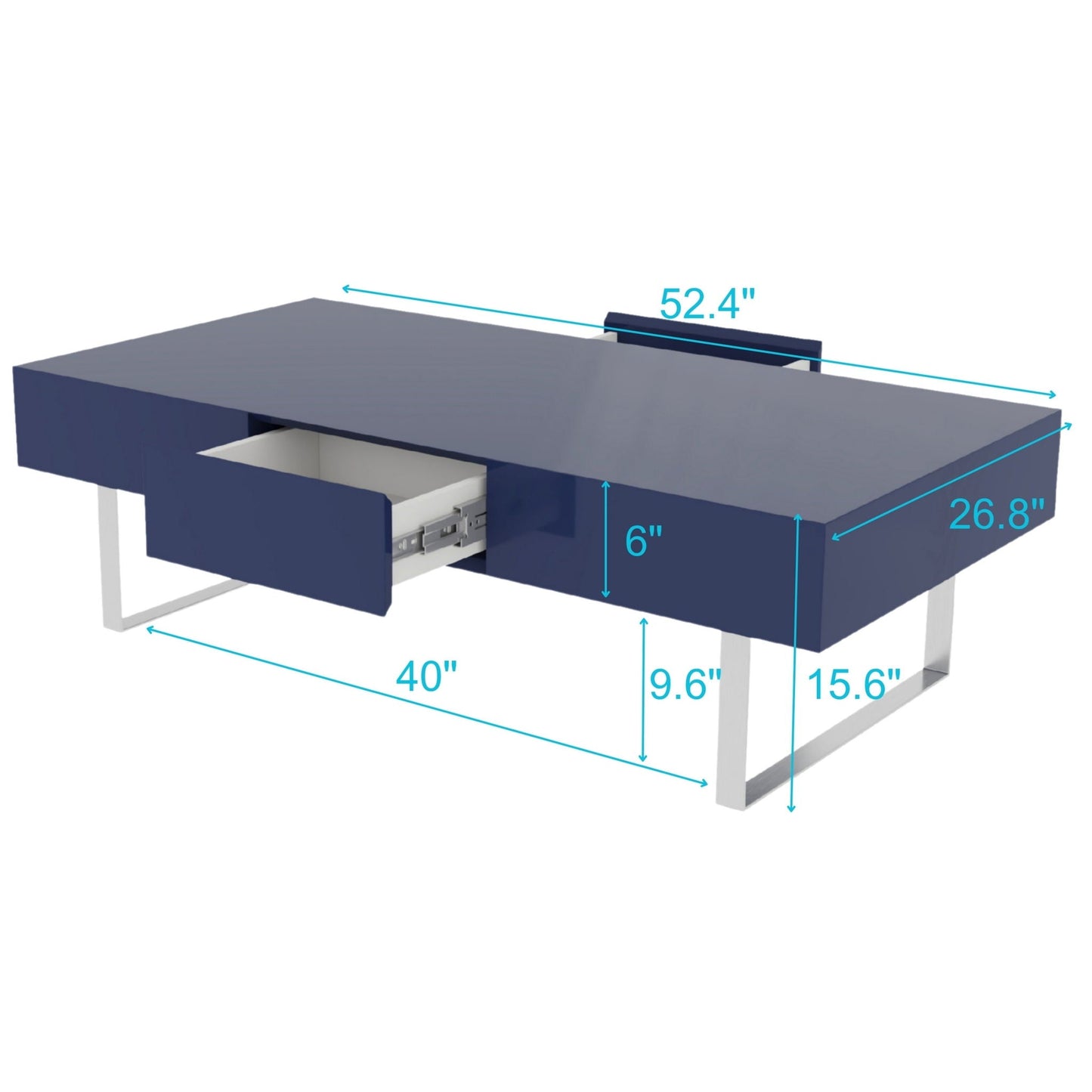 Rectangular Coffee Table And Hidden Drawers