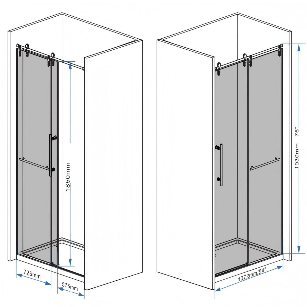 Frameless sliding bathtub door with tempered glass and black hardware by HouseOfZazla on Tampa Home & Garden Store