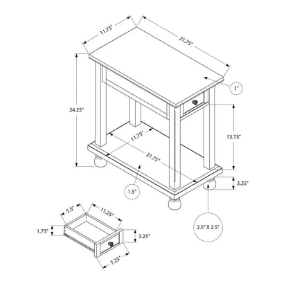 Accent End Table with storage drawer in espresso finish, lower shelf by Unique Piece Furniture on Tampa Home & Garden Store