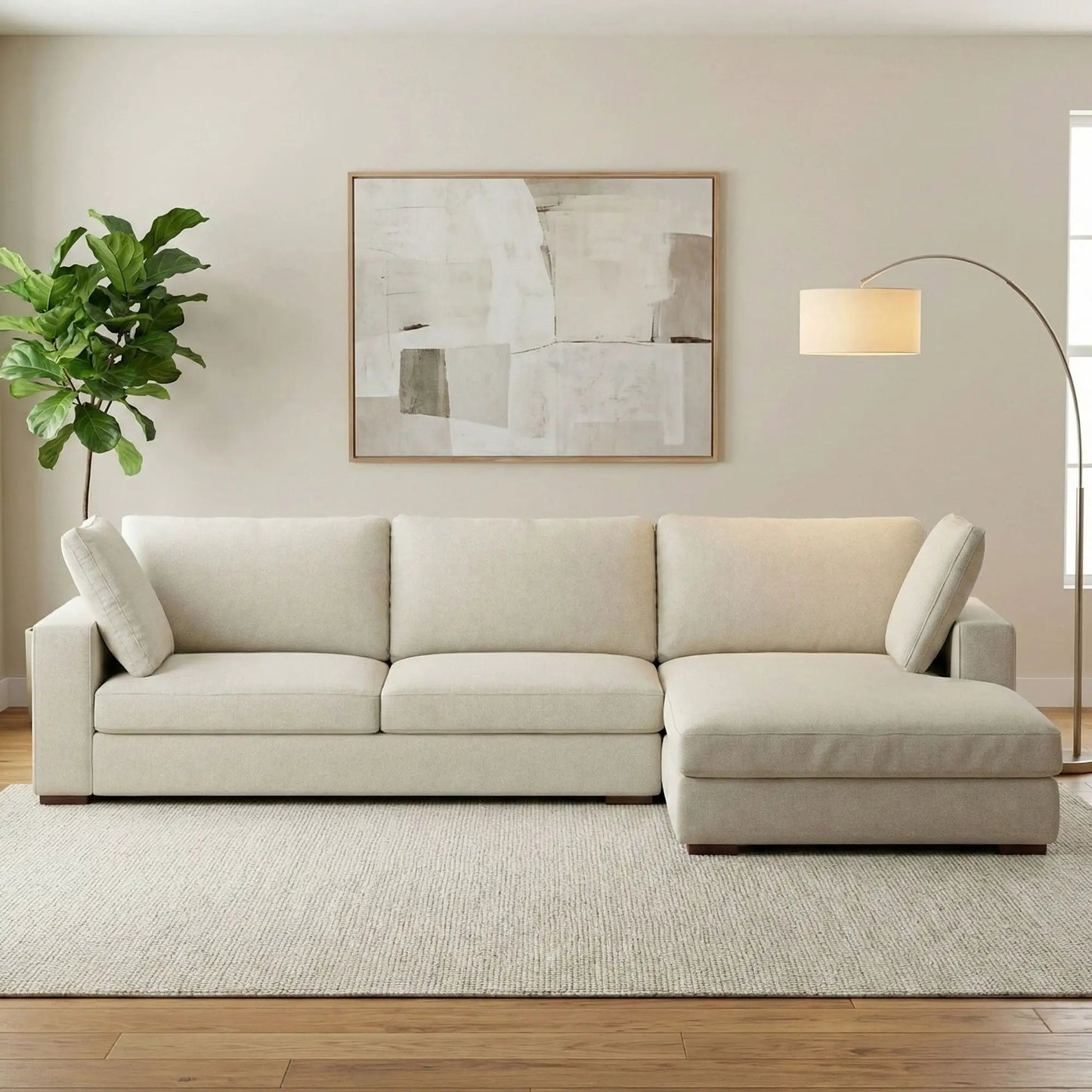 Charlie Upholstered Deep Seater Sectional Sofa