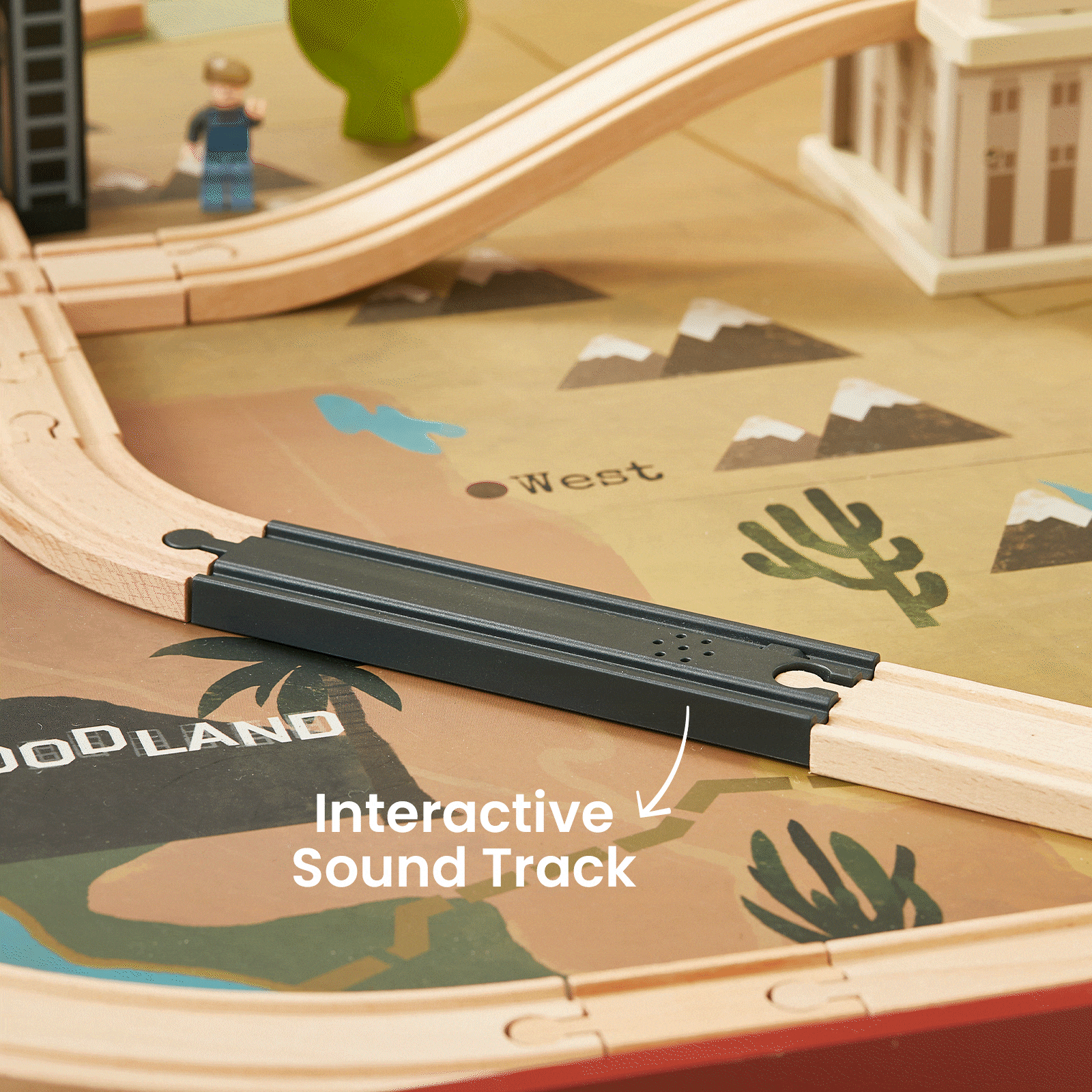 Tiny Land 1920 Train Table wooden set with curved tracks and figure on wood base Store on Tampa Home & Garden Store