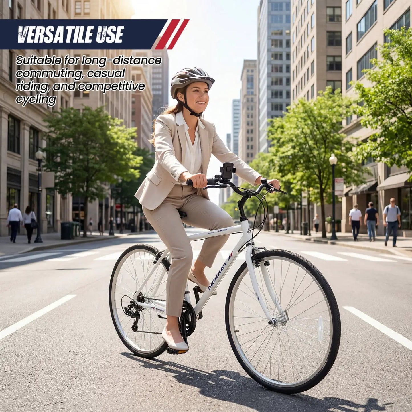 Hybrid Bike for Adults with 700C 18 Speed Shimano