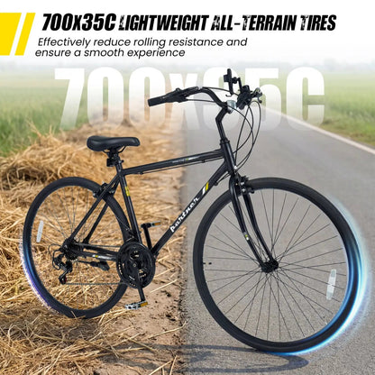 Hybrid Bike for Adults with 700C 18 Speed Shimano