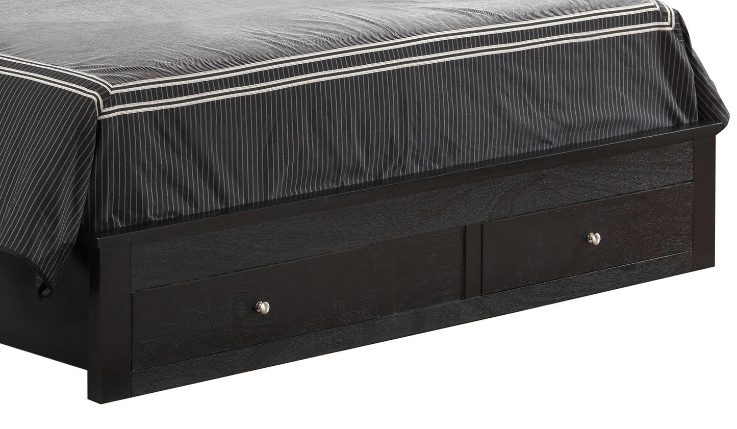 Stylish Storage Bed For Modern Spaces by HouseOfZazla black wood frame with built-in drawers on Tampa Home & Garden Store